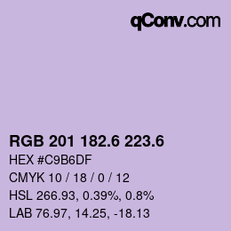 カラーコード: RGB 201 182.6 223.6 | qconv.com