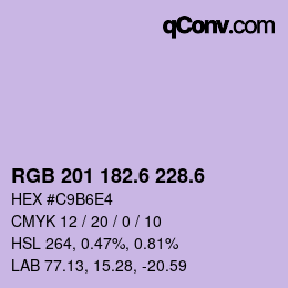 カラーコード: RGB 201 182.6 228.6 | qconv.com