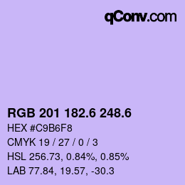 カラーコード: RGB 201 182.6 248.6 | qconv.com