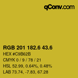 カラーコード: RGB 201 182.6 43.6 | qconv.com