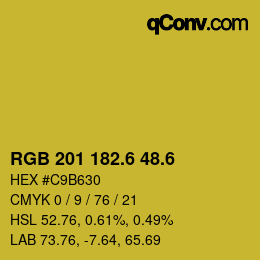 カラーコード: RGB 201 182.6 48.6 | qconv.com
