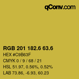 カラーコード: RGB 201 182.6 63.6 | qconv.com