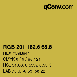 カラーコード: RGB 201 182.6 68.6 | qconv.com