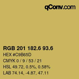 カラーコード: RGB 201 182.6 93.6 | qconv.com