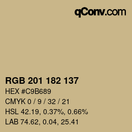 Farbcode: RGB 201 182 137 | qconv.com