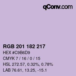颜色代码: RGB 201 182 217 | qconv.com