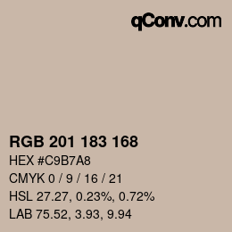 Farbcode: RGB 201 183 168 | qconv.com