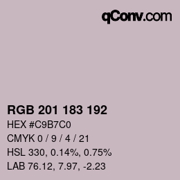 カラーコード: RGB 201 183 192 | qconv.com