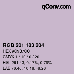 カラーコード: RGB 201 183 204 | qconv.com