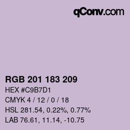 カラーコード: RGB 201 183 209 | qconv.com