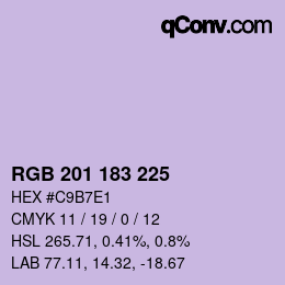 颜色代码: RGB 201 183 225 | qconv.com
