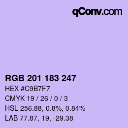 カラーコード: RGB 201 183 247 | qconv.com