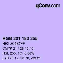 Color code: RGB 201 183 255 | qconv.com