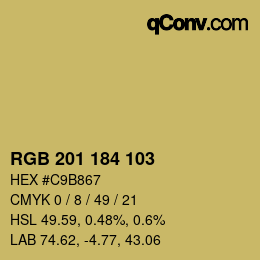 Color code: RGB 201 184 103 | qconv.com