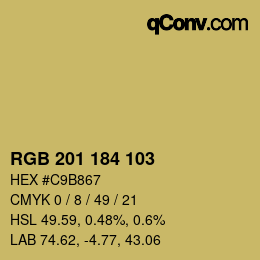 Color code: RGB 201 184 103 | qconv.com