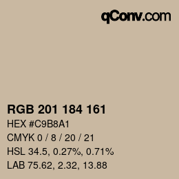 Code couleur: RGB 201 184 161 | qconv.com