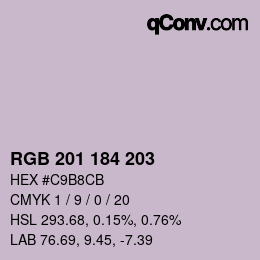 Color code: RGB 201 184 203 | qconv.com