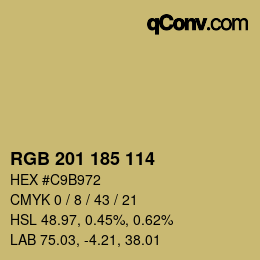 Color code: RGB 201 185 114 | qconv.com