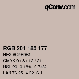 Farbcode: RGB 201 185 177 | qconv.com