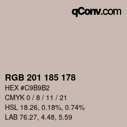 Farbcode: RGB 201 185 178 | qconv.com