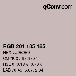 Color code: RGB 201 185 185 | qconv.com