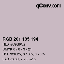 Color code: RGB 201 185 194 | qconv.com