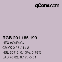 Color code: RGB 201 185 199 | qconv.com