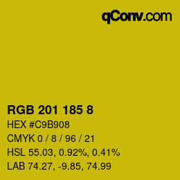 カラーコード: RGB 201 185 8 | qconv.com