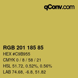 Color code: RGB 201 185 85 | qconv.com