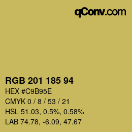 Color code: RGB 201 185 94 | qconv.com