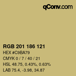 Color code: RGB 201 186 121 | qconv.com