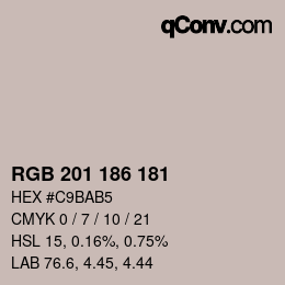 カラーコード: RGB 201 186 181 | qconv.com