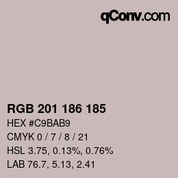 Color code: RGB 201 186 185 | qconv.com