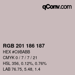 Color code: RGB 201 186 187 | qconv.com