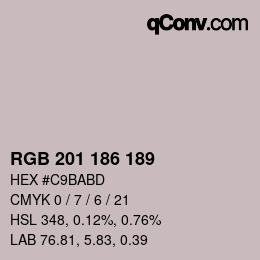 Color code: RGB 201 186 189 | qconv.com