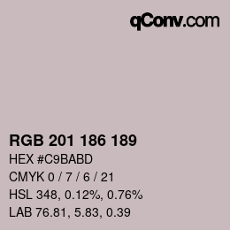 Color code: RGB 201 186 189 | qconv.com