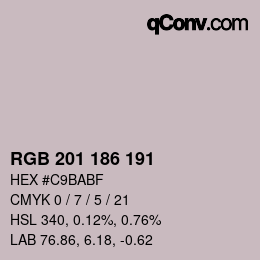 Color code: RGB 201 186 191 | qconv.com