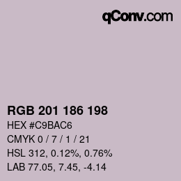 Color code: RGB 201 186 198 | qconv.com