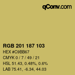 Color code: RGB 201 187 103 | qconv.com