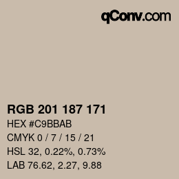 Code couleur: RGB 201 187 171 | qconv.com