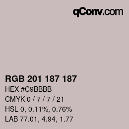 Color code: RGB 201 187 187 | qconv.com