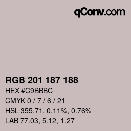 Color code: RGB 201 187 188 | qconv.com