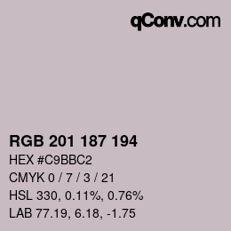Color code: RGB 201 187 194 | qconv.com