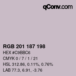 Farbcode: RGB 201 187 198 | qconv.com