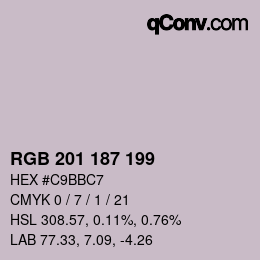 Color code: RGB 201 187 199 | qconv.com