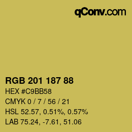 カラーコード: RGB 201 187 88 | qconv.com