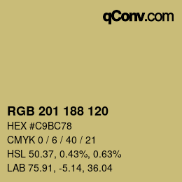 カラーコード: RGB 201 188 120 | qconv.com
