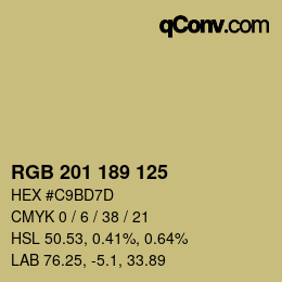 カラーコード: RGB 201 189 125 | qconv.com