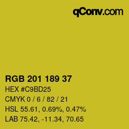 カラーコード: RGB 201 189 37 | qconv.com