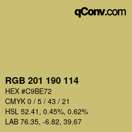 Color code: RGB 201 190 114 | qconv.com